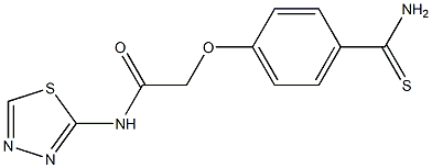 2-(4-carbamothioylphenoxy)-N-(1,3,4-thiadiazol-2-yl)acetamide 化学構造式