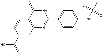 2-(4-methanesulfonamidophenyl)-4-oxo-3,4-dihydroquinazoline-7-carboxylic acid Struktur