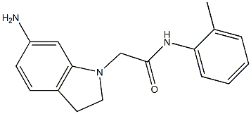 2-(6-amino-2,3-dihydro-1H-indol-1-yl)-N-(2-methylphenyl)acetamide,,结构式