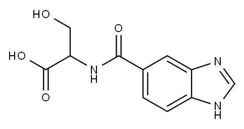 2-[(1H-benzimidazol-5-ylcarbonyl)amino]-3-hydroxypropanoic acid Struktur