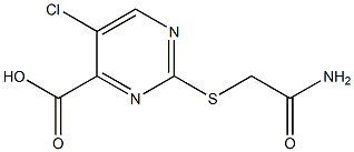 2-[(2-amino-2-oxoethyl)thio]-5-chloropyrimidine-4-carboxylic acid Struktur