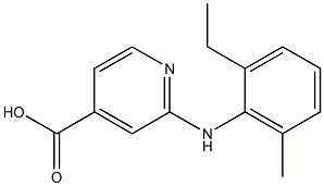 2-[(2-ethyl-6-methylphenyl)amino]pyridine-4-carboxylic acid Struktur