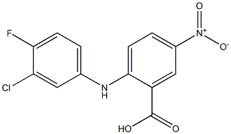 2-[(3-chloro-4-fluorophenyl)amino]-5-nitrobenzoic acid 结构式