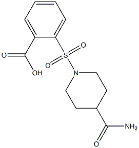 2-[(4-carbamoylpiperidine-1-)sulfonyl]benzoic acid Struktur