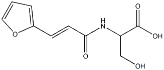 2-{[(2E)-3-(2-furyl)prop-2-enoyl]amino}-3-hydroxypropanoic acid Struktur