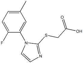 2-{[1-(2-fluoro-5-methylphenyl)-1H-imidazol-2-yl]sulfanyl}acetic acid Structure