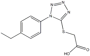 2-{[1-(4-ethylphenyl)-1H-1,2,3,4-tetrazol-5-yl]sulfanyl}acetic acid,,结构式