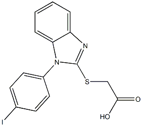 2-{[1-(4-iodophenyl)-1H-1,3-benzodiazol-2-yl]sulfanyl}acetic acid Struktur