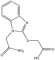 2-{[1-(carbamoylmethyl)-1H-1,3-benzodiazol-2-yl]sulfanyl}acetic acid Structure