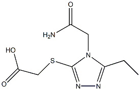 2-{[4-(carbamoylmethyl)-5-ethyl-4H-1,2,4-triazol-3-yl]sulfanyl}acetic acid Struktur