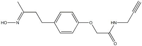 2-{4-[(3E)-3-(hydroxyimino)butyl]phenoxy}-N-prop-2-ynylacetamide Struktur