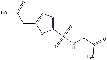 2-{5-[(carbamoylmethyl)sulfamoyl]thiophen-2-yl}acetic acid Struktur