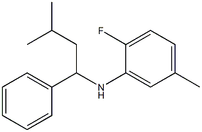 2-fluoro-5-methyl-N-(3-methyl-1-phenylbutyl)aniline Structure