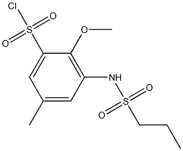 2-methoxy-5-methyl-3-(propane-1-sulfonamido)benzene-1-sulfonyl chloride Struktur