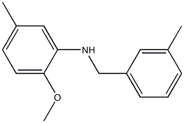 2-methoxy-5-methyl-N-[(3-methylphenyl)methyl]aniline Struktur
