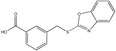 3-[(1,3-benzoxazol-2-ylsulfanyl)methyl]benzoic acid Struktur