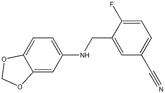 3-[(2H-1,3-benzodioxol-5-ylamino)methyl]-4-fluorobenzonitrile Structure