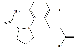 3-[2-(2-carbamoylpyrrolidin-1-yl)-6-chlorophenyl]prop-2-enoic acid Struktur