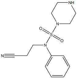 3-[phenyl(piperazine-1-sulfonyl)amino]propanenitrile Struktur