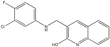 3-{[(3-chloro-4-fluorophenyl)amino]methyl}quinolin-2-ol Struktur