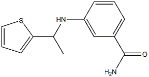 3-{[1-(thiophen-2-yl)ethyl]amino}benzamide Structure