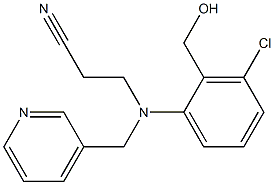 3-{[3-chloro-2-(hydroxymethyl)phenyl](pyridin-3-ylmethyl)amino}propanenitrile Struktur