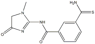 3-carbamothioyl-N-(1-methyl-4-oxo-4,5-dihydro-1H-imidazol-2-yl)benzamide Struktur