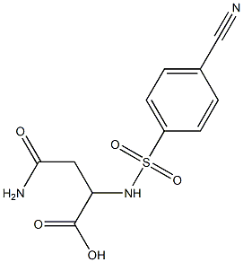 3-carbamoyl-2-[(4-cyanobenzene)sulfonamido]propanoic acid Structure
