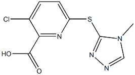 3-chloro-6-[(4-methyl-4H-1,2,4-triazol-3-yl)sulfanyl]pyridine-2-carboxylic acid Struktur
