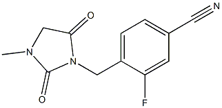 3-fluoro-4-[(3-methyl-2,5-dioxoimidazolidin-1-yl)methyl]benzonitrile