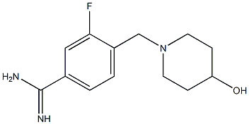 3-fluoro-4-[(4-hydroxypiperidin-1-yl)methyl]benzenecarboximidamide Struktur