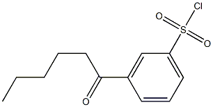 3-hexanoylbenzene-1-sulfonyl chloride Struktur