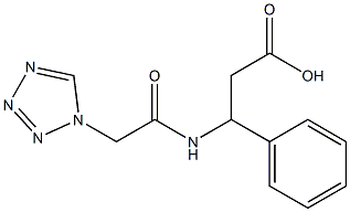 3-phenyl-3-[(1H-tetrazol-1-ylacetyl)amino]propanoic acid Struktur