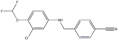 4-({[3-chloro-4-(difluoromethoxy)phenyl]amino}methyl)benzonitrile Struktur