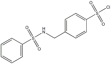 4-(benzenesulfonamidomethyl)benzene-1-sulfonyl chloride Struktur