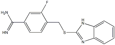 4-[(1H-1,3-benzodiazol-2-ylsulfanyl)methyl]-3-fluorobenzene-1-carboximidamide,,结构式