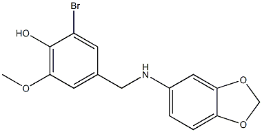 4-[(2H-1,3-benzodioxol-5-ylamino)methyl]-2-bromo-6-methoxyphenol,,结构式
