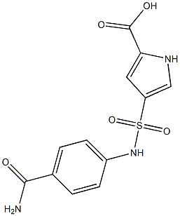 4-[(4-carbamoylphenyl)sulfamoyl]-1H-pyrrole-2-carboxylic acid,,结构式