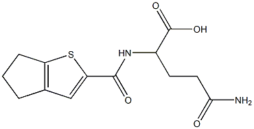 4-carbamoyl-2-{4H,5H,6H-cyclopenta[b]thiophen-2-ylformamido}butanoic acid Struktur