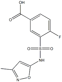 4-fluoro-3-[(3-methyl-1,2-oxazol-5-yl)sulfamoyl]benzoic acid 结构式