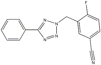 4-fluoro-3-[(5-phenyl-2H-1,2,3,4-tetrazol-2-yl)methyl]benzonitrile Structure