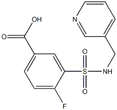 4-fluoro-3-[(pyridin-3-ylmethyl)sulfamoyl]benzoic acid 化学構造式