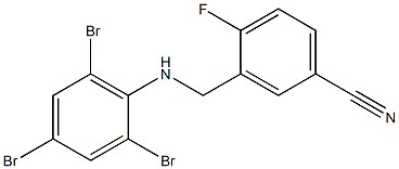 4-fluoro-3-{[(2,4,6-tribromophenyl)amino]methyl}benzonitrile Structure