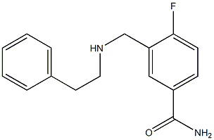 4-fluoro-3-{[(2-phenylethyl)amino]methyl}benzamide Struktur