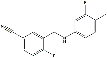 4-fluoro-3-{[(3-fluoro-4-methylphenyl)amino]methyl}benzonitrile Structure