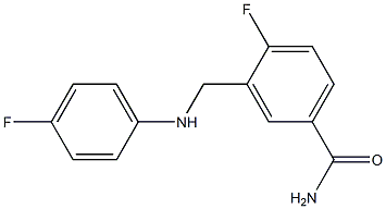 4-fluoro-3-{[(4-fluorophenyl)amino]methyl}benzamide Struktur