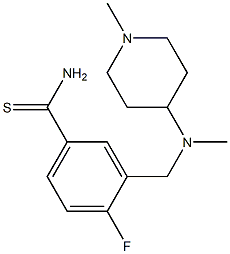 4-fluoro-3-{[methyl(1-methylpiperidin-4-yl)amino]methyl}benzenecarbothioamide 结构式