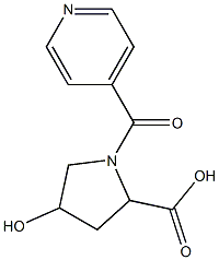 4-hydroxy-1-isonicotinoylpyrrolidine-2-carboxylic acid Structure
