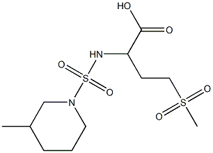 4-methanesulfonyl-2-{[(3-methylpiperidine-1-)sulfonyl]amino}butanoic acid Struktur