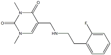 5-({[2-(2-fluorophenyl)ethyl]amino}methyl)-1,3-dimethyl-1,2,3,4-tetrahydropyrimidine-2,4-dione Structure